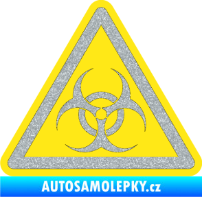 Samolepka Biohazard barevný trojúhelník Ultra Metalic stříbrná metalíza