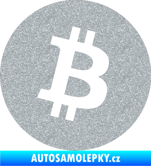 Samolepka Bitcoin 001 Ultra Metalic stříbrná metalíza