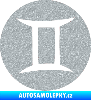Samolepka Blíženci 001 - horoskop Ultra Metalic stříbrná metalíza