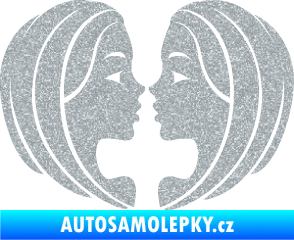 Samolepka Blíženci 002  Ultra Metalic stříbrná metalíza