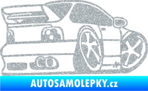 Samolepka BMW e46 karikatura pravá Ultra Metalic stříbrná metalíza