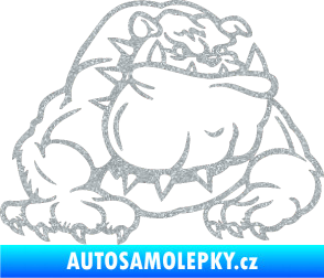 Samolepka Buldog 001 pravá pes Ultra Metalic stříbrná metalíza