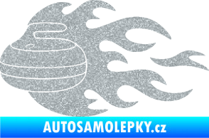 Samolepka Curling 005 levá kámen Ultra Metalic stříbrná metalíza