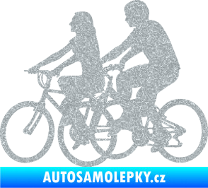 Samolepka Cyklisté 001 levá pár Ultra Metalic stříbrná metalíza