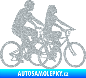 Samolepka Cyklisté 001 pravá pár Ultra Metalic stříbrná metalíza