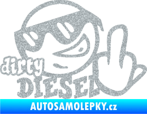 Samolepka Dirty diesel smajlík Ultra Metalic stříbrná metalíza