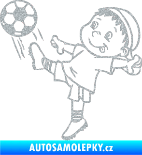 Samolepka Dítě v autě 022 levá fotbalista Ultra Metalic stříbrná metalíza