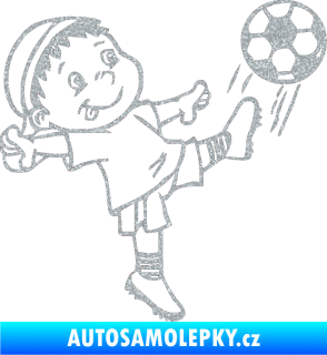 Samolepka Dítě v autě 022 pravá fotbalista Ultra Metalic stříbrná metalíza