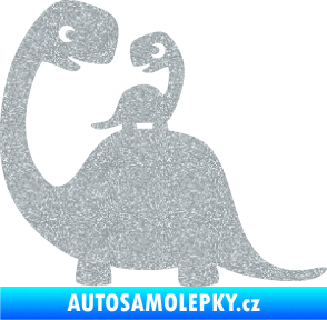 Samolepka Dítě v autě 105 levá dinosaurus Ultra Metalic stříbrná metalíza