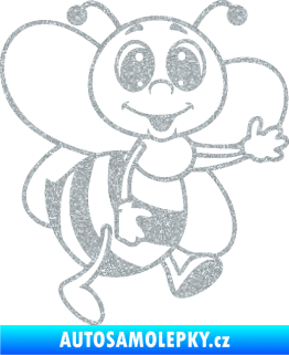 Samolepka Dítě v autě 106 pravá včelička Ultra Metalic stříbrná metalíza