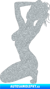 Samolepka Erotická žena 012 levá Ultra Metalic stříbrná metalíza