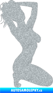 Samolepka Erotická žena 012 pravá Ultra Metalic stříbrná metalíza