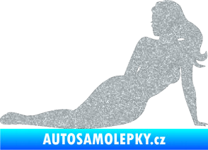 Samolepka Erotická žena 051 levá Ultra Metalic stříbrná metalíza