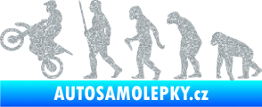 Samolepka Evoluce 002 motokros levá Ultra Metalic stříbrná metalíza