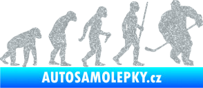 Samolepka Evoluce 003 hokej pravá Ultra Metalic stříbrná metalíza