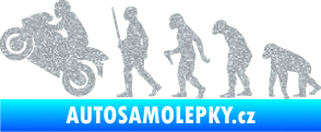Samolepka Evoluce 004 levá motorkář Ultra Metalic stříbrná metalíza