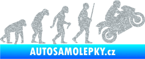 Samolepka Evoluce 004 pravá motorkář Ultra Metalic stříbrná metalíza