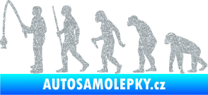Samolepka Evoluce 005 rybář levá Ultra Metalic stříbrná metalíza