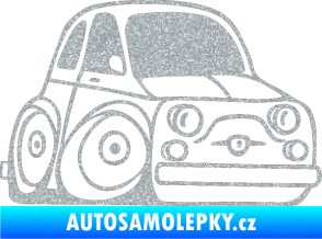 Samolepka Fiat 500 karikatura pravá Ultra Metalic stříbrná metalíza