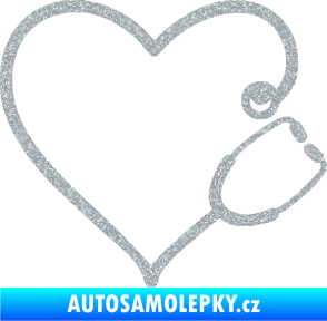 Samolepka Fonendoskop 002 pravá  zdravotní sestřička Ultra Metalic stříbrná metalíza