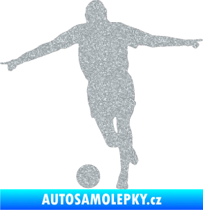 Samolepka Fotbalista 015 levá Ultra Metalic stříbrná metalíza