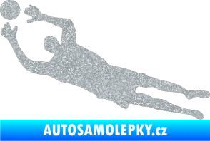 Samolepka Fotbalista 026 levá brankář Ultra Metalic stříbrná metalíza