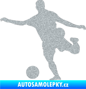 Samolepka Fotbalista 032 levá Ultra Metalic stříbrná metalíza