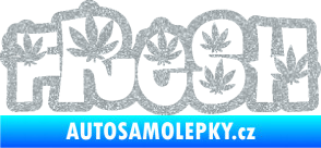 Samolepka Fresh 003 nápis s trávou Ultra Metalic stříbrná metalíza