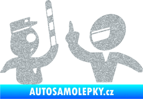 Samolepka Fuck the police 003 Ultra Metalic stříbrná metalíza