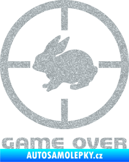 Samolepka Game over lov zajíce Ultra Metalic stříbrná metalíza