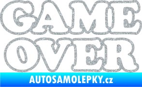 Samolepka Game over nad sebou 001 Ultra Metalic stříbrná metalíza