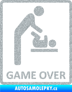 Samolepka Game over varianta baby Ultra Metalic stříbrná metalíza