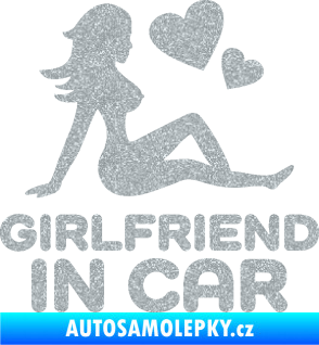 Samolepka Girlfriend in car Ultra Metalic stříbrná metalíza