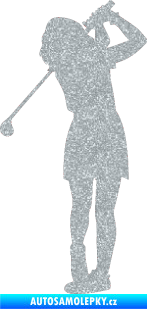Samolepka Golfistka 014 levá Ultra Metalic stříbrná metalíza