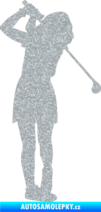 Samolepka Golfistka 014 pravá Ultra Metalic stříbrná metalíza