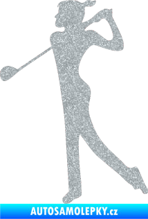Samolepka Golfistka 016 levá Ultra Metalic stříbrná metalíza