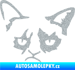 Samolepka Grumpy cat 001 levá Ultra Metalic stříbrná metalíza
