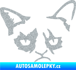 Samolepka Grumpy cat 001 pravá Ultra Metalic stříbrná metalíza
