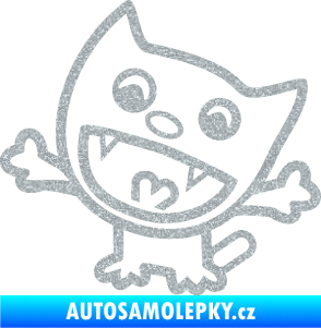 Samolepka Happy cat 001 levá Ultra Metalic stříbrná metalíza