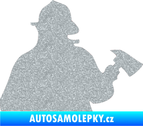 Samolepka Hasič 004 pravá Ultra Metalic stříbrná metalíza