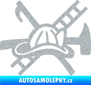 Samolepka Hasič 005 pravá Ultra Metalic stříbrná metalíza