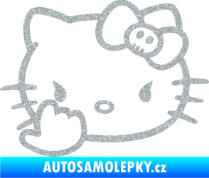 Samolepka Hello Kitty fuck Ultra Metalic stříbrná metalíza