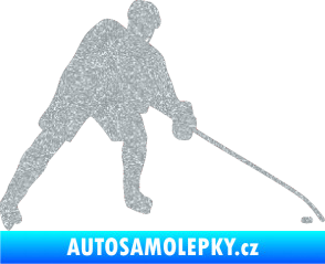 Samolepka Hokejista 002 pravá Ultra Metalic stříbrná metalíza
