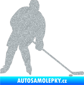 Samolepka Hokejista 005 pravá Ultra Metalic stříbrná metalíza