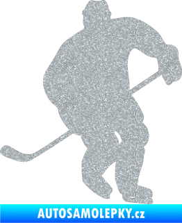 Samolepka Hokejista 007 levá Ultra Metalic stříbrná metalíza