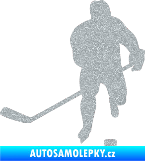 Samolepka Hokejista 008 levá Ultra Metalic stříbrná metalíza