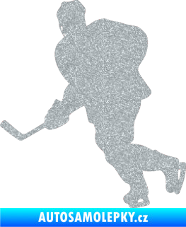 Samolepka Hokejista 009 levá Ultra Metalic stříbrná metalíza