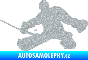 Samolepka Hokejista 015 levá brankář Ultra Metalic stříbrná metalíza