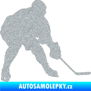 Samolepka Hokejista 016 pravá Ultra Metalic stříbrná metalíza
