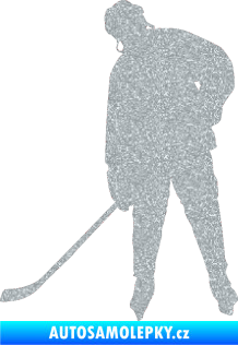 Samolepka Hokejista 024 levá Ultra Metalic stříbrná metalíza